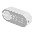 thumbnail image 3 of Reloj despertador digital recargable con altavoz Bluetooth 5.0, graves potentes, radio FM y luces de colores, color blanco, 3 of 14