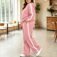thumbnail image 4 of Edvintorg Women's Athletic Clothing Sets Fall Fashion 2 Piece Outfits Long Sleeve Hooded Sweatshirt Pants Sweat Set Plus Size Sweatsuits, 4 of 5