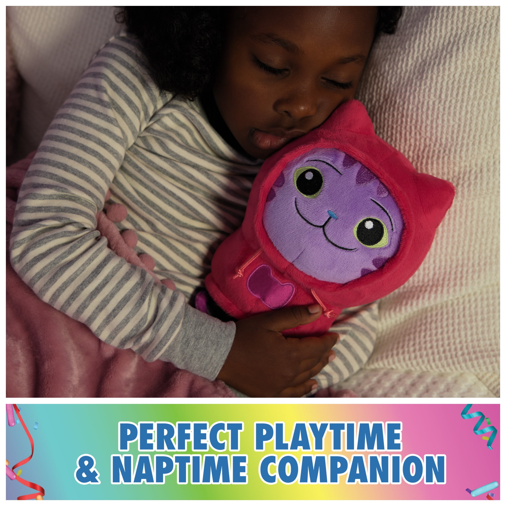 Gabby’s Dollhouse, Move & Groove DJ Catnip, 10-Inch Plush Toy with Moving Arms, for Kids 3+