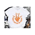 thumbnail image 1 of Halloween T-Shirt - Halloween Skull Hand Print T-shirt, Short Sleeve Crew Neck Casual Top For Summer & Spring, Women's Clothing, 1 of 6