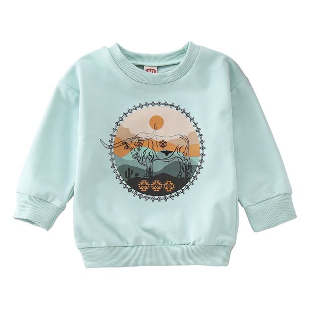 Gibobby Blusa Niños Camiseta con estampado de de animados de manga larga para bebés y niñas pequeñas, Tops, ropa para niños(Azul, 6-12 Meses)