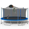 thumbnail image 6 of Upgraded 14FT Trampoline for Kids Teens Adults, Recreational Trampoline with Safety Enclosure Net, Basketball Hoop and Non-slip Ladder,  Combo Bounce Outdoor Trampoline, Blue, 6 of 7