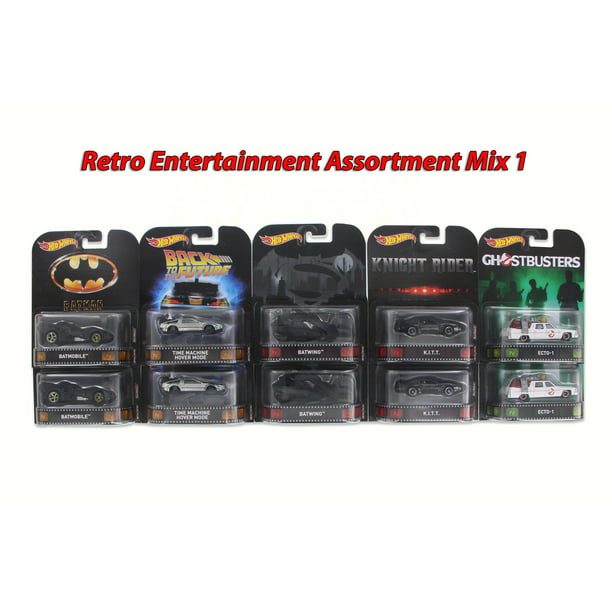 Mattel Hot Wheels - Retro Entertainment Mix 1 Assortment Diecast Car  Package - Box of 10 assorted 1/64 Scale Diecast Model Cars