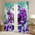 thumbnail image 2 of jejeloiu Santa Claus Curtains Pack of 2 (42x84 Each),Purple Christmas Balls Curtains Blackout,Kawaii Xmas Reindeer Bedroom Curtains For Teens,Microfiber Bedroom Decor, 2 of 6