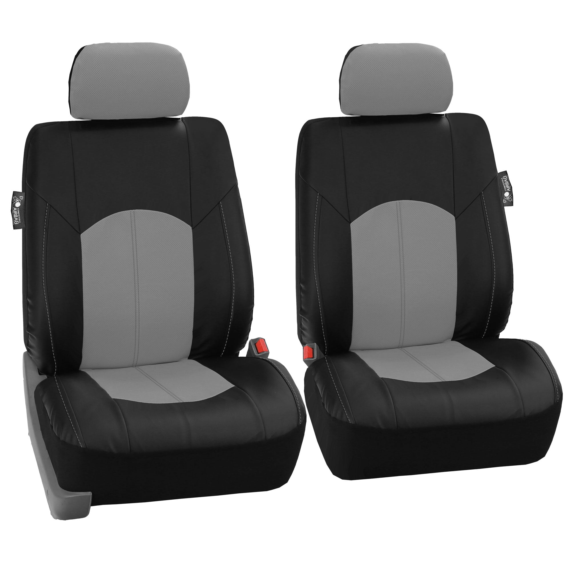 FH Group, Perforated Leather Front Bucket Seat Covers for Auto Car Sedan SUV Van, Two Front