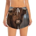 thumbnail image 4 of Lsque Yak Printed Women's Running Shorts with Liner Pockets,Elastic Quick Dry Workout Athletic Gym Yoga Shorts,Womens High Waist Shorts-Large, 4 of 9