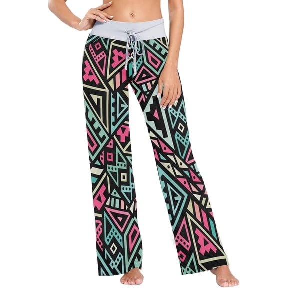 Women's Pajama Pants Creative Ethnic Design Comfy Stretch Sleepwear Essentials womens Lightweight Lounge Terry Pajama Pant, X-Large