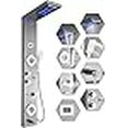 thumbnail image 3 of ELLO&ALLO Stainless Steel Shower Panel Tower System,LED Rainfall Waterfall Shower Head 6-Function Faucet Rain Massage System with Body Jets, Brushed Nickel, 3 of 4