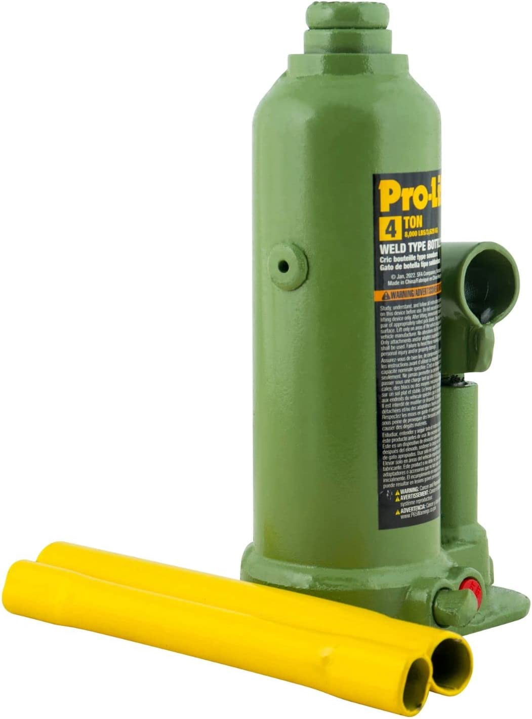 Pro-Lift B-006W 6 Ton Welded Hydraulic Bottle Jack - 12,000 Lbs Capacity