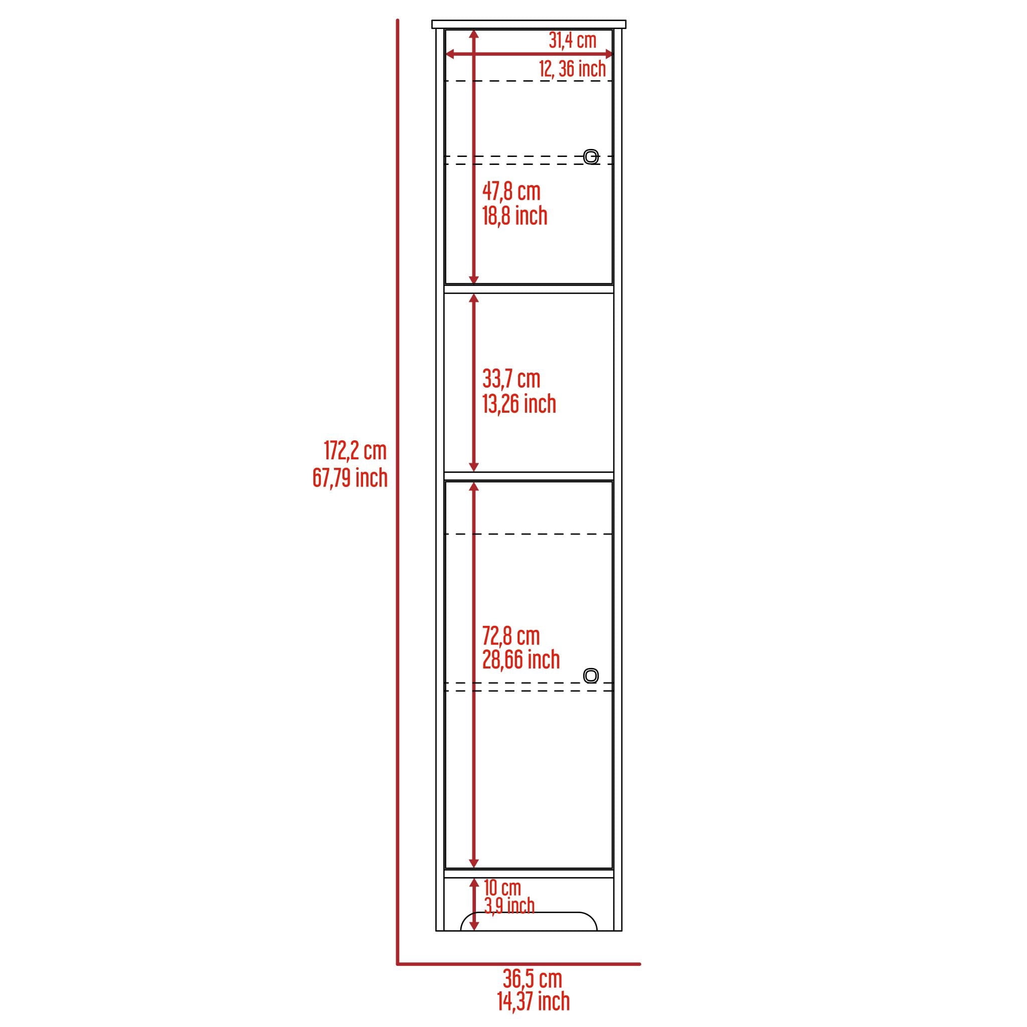 Boahaus Camrose Linen Cabinet, Assembled Product Height 68 in, White