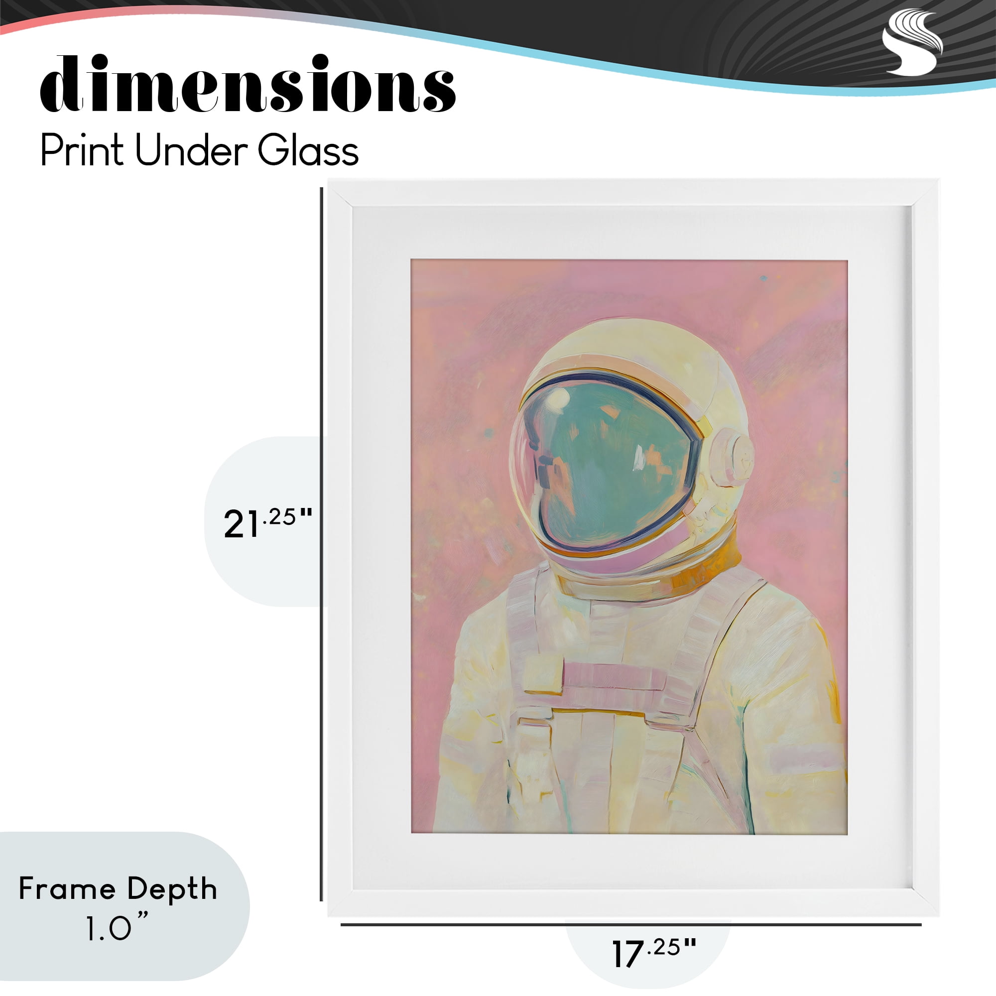 Stupell Industries Astronaut Portrait in Pink Dream White Framed Print Under Glass, design by The Prints Vibe
