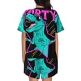 thumbnail image 3 of Bixox Women's Rex Dinosaur With Sunglasses Printed Pajama Set 2 Piece Lounge Set Top and Shorts Soft Pajamas, Shorts with Pockets, 3 of 7