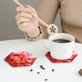thumbnail image 6 of Bingfone Vintage Autumn Maple Leaves Leather Drinks Coasters With Set Of 6,Suitable For Home Kitchen,Coffee Cup Coasters Home Gift, 6 of 9