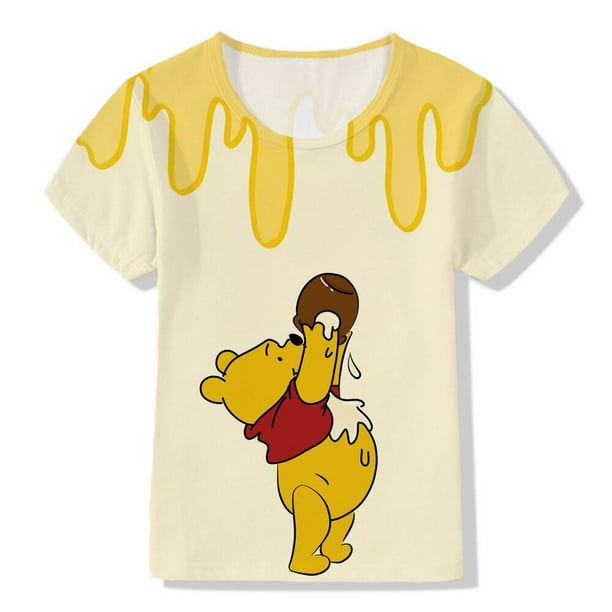 La serie de Disney Winnie The Pooh es un nuevo modelo de verano, lleno de estampados, niña súper linda, rosa, amarillo, 1-12 años140 zhangmengya CONDUJO