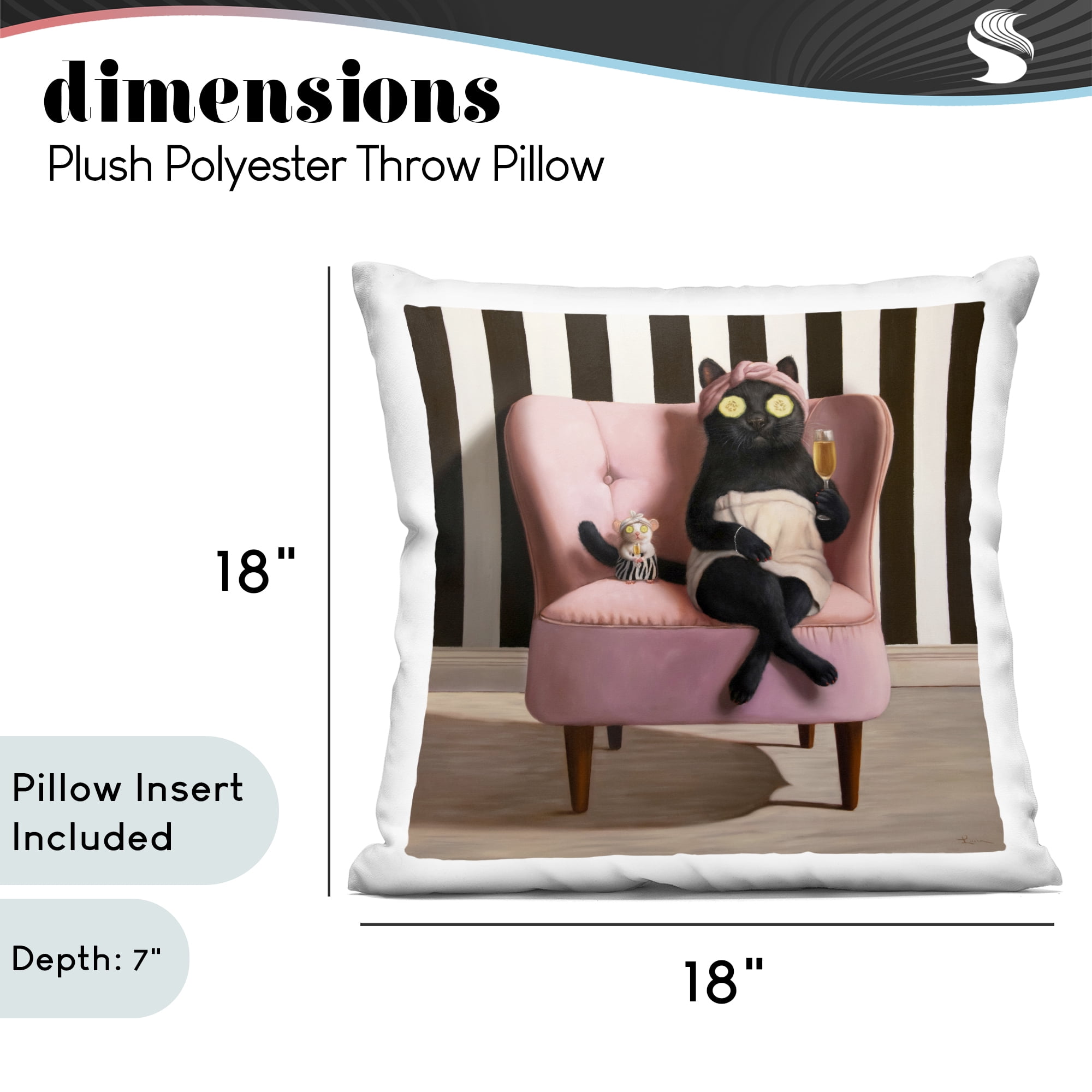 Stupell Industries Pamper Party Cat Decorative Printed Throw Pillow, design by Lucia Heffernan
