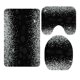 thumbnail image 1 of Juego de 3 alfombras de baño plateadas brillantes y negras con purpurina, alfombra de baño y cubierta para la tapa del inodoro, 1 of 4