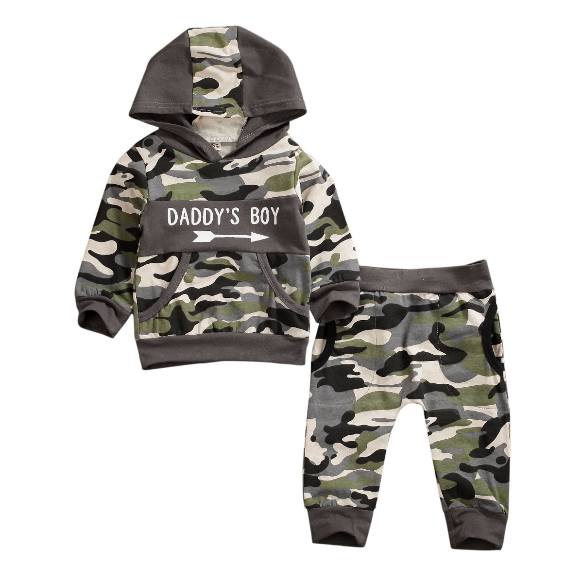 Toddler Infant Baby Boy Kid Camo Hoodie Long Pants Outfits Clothes Set Tracksuit