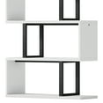 thumbnail image 5 of Dextrus 6-Tier S-Shaped Bookshelf , Geometric Tall Bookcase Wooden, Open Display Storage Rack Shelves Freestanding Z-Shelf Open Shelf for Living Room Home Office, White, 5 of 13