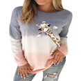 thumbnail image 1 of Chemise à Fleurs à Manches Longues pour Femmes Pullover Gradient Chemisier, 1 of 2