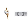 thumbnail image 1 of Estatua de arte decorativa, escultura abstracta, figura coleccionable de resina, centro de mesa, reloj de pared digital moderno, pantalla multifuncion, 1 of 8