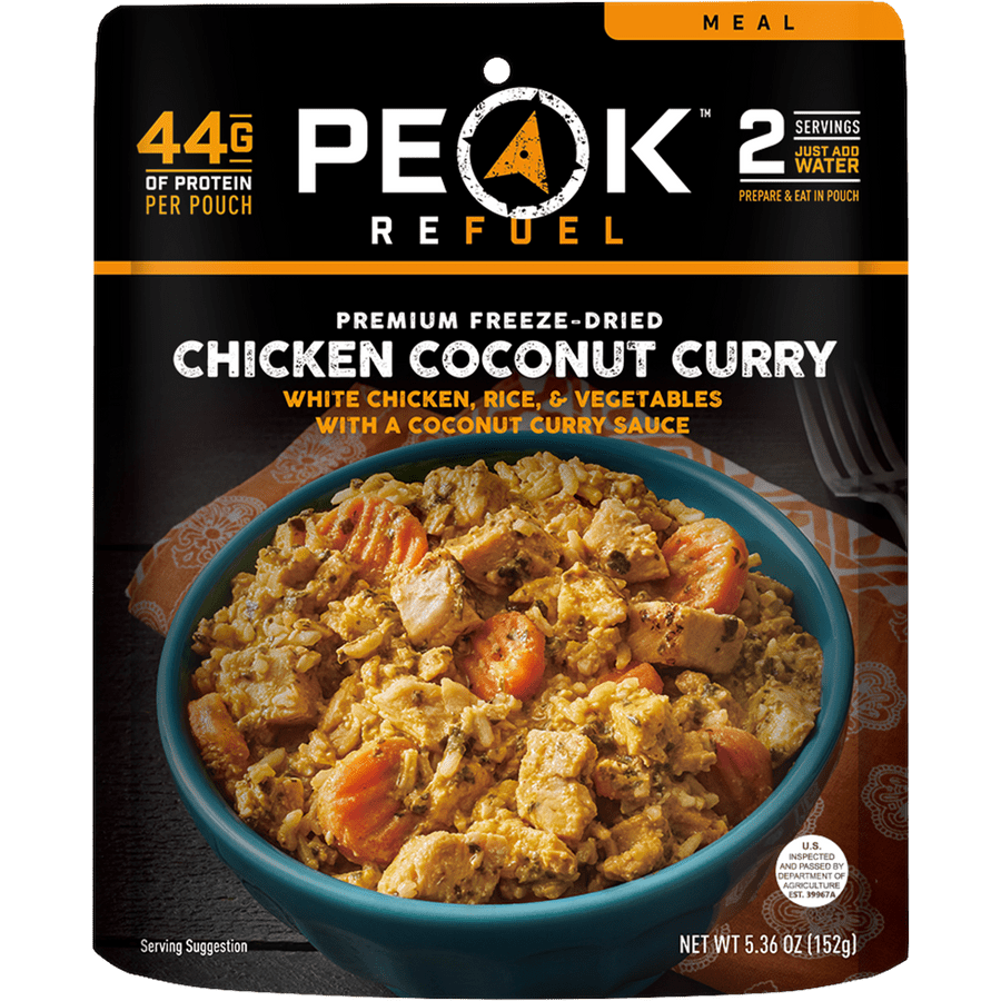 Peak Refuel Chicken Coconut Curry Freeze Dried Backpacking Meal High Protein 10.5 oz, 2 Serving