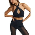 thumbnail image 5 of SAYOO Women Flare Pants, High Waist See-through Slim Fit Solid Long Trousers for Club Party, 5 of 7