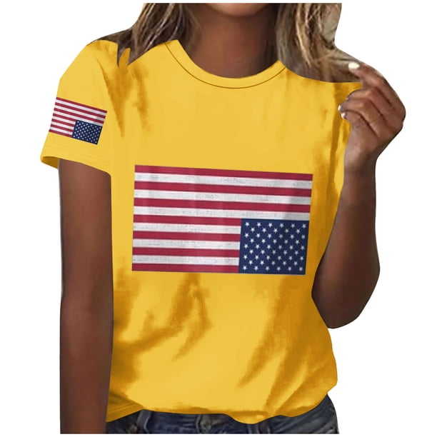 Tops de Cuello Redondo para las Mujeres de Manga Corta Impresa Casual, Camiseta de Moda para Uso Diario Y de Fiesta