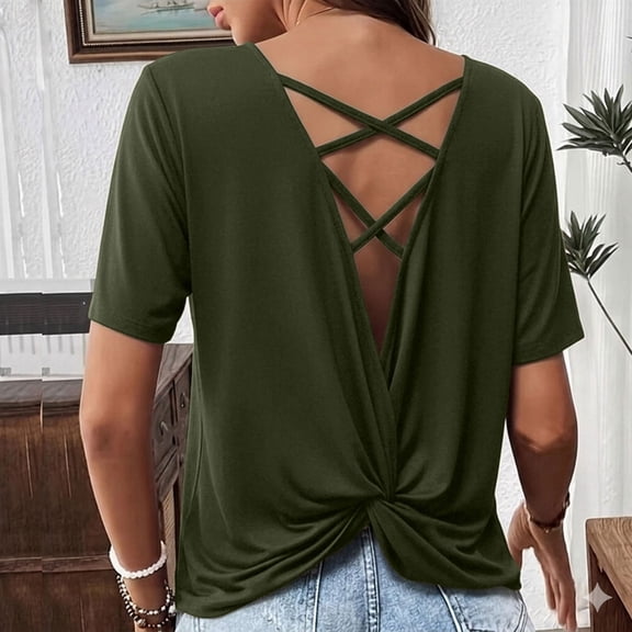 Short Sleeve T Shirts for Womens Summer Business Casual Tops Loose Basic Outfits