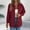 Wine, variant on Women's Casual Lightweight Jacket Solid Color Lapel Pocket Button Long Sleeve Coat Outwear