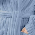 thumbnail image 5 of Htigea Women's Fleece Bathrobe Soft Comfy Long Sleep Robe Belt with Belt and Pocket Winter Warm Loungewear Blue,Free Size, 5 of 5