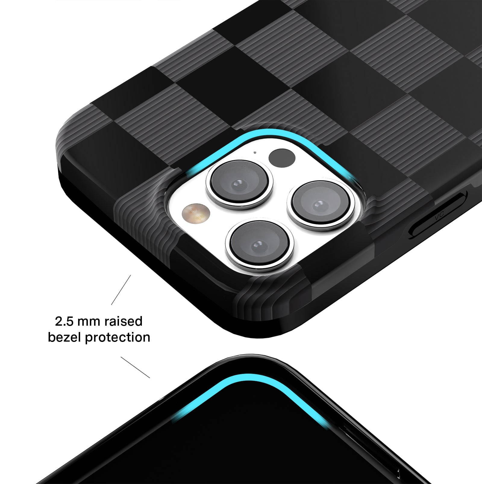 VELVET CAVIAR for iPhone 13 Pro Max Case Black Checkered - Compatible with MagSafe - Cute Protective Cases for Women for Women - Black Grey Checkerboard