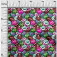thumbnail image 2 of oneOone Georgette Viscose Maroon Fabric Retro Bottle Soda Cap Dress Material Fabric Print Fabric By The Yard 42 Inch Wide-RS, 2 of 6
