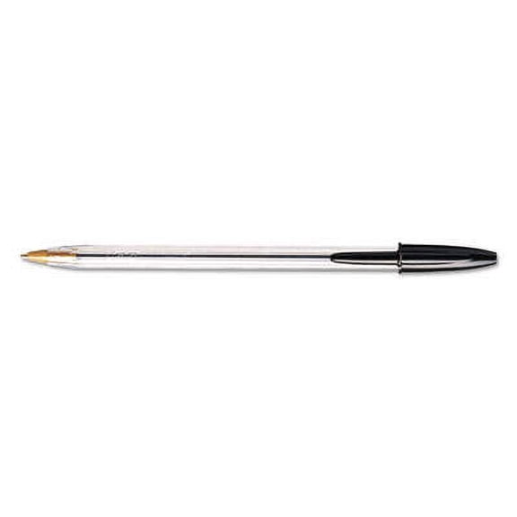 5PK BIC Cristal Xtra Smooth Ballpoint Pen, Stick, Medium 1 mm, Black Ink, Clear Barrel, Dozen (MS11BK)