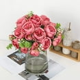 thumbnail image 3 of Artificial Flowers 2 Bunches Fake Peony Silk Flowers Arrangements with Eucalyptus Leaves Faux Realistic Bouquet for Wedding Decoration Home Table Centerpiece (Cream White), 3 of 5