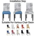 thumbnail image 6 of Set of 4 Christmas Dining Room Chair Covers Slipcovers Stretch Removable Washable Spandex Christmas Snowflake Grey Parson Chairs Slipcovers Seat Protector Decor for Ceremony Holiday (Grey, Set of 4), 6 of 7