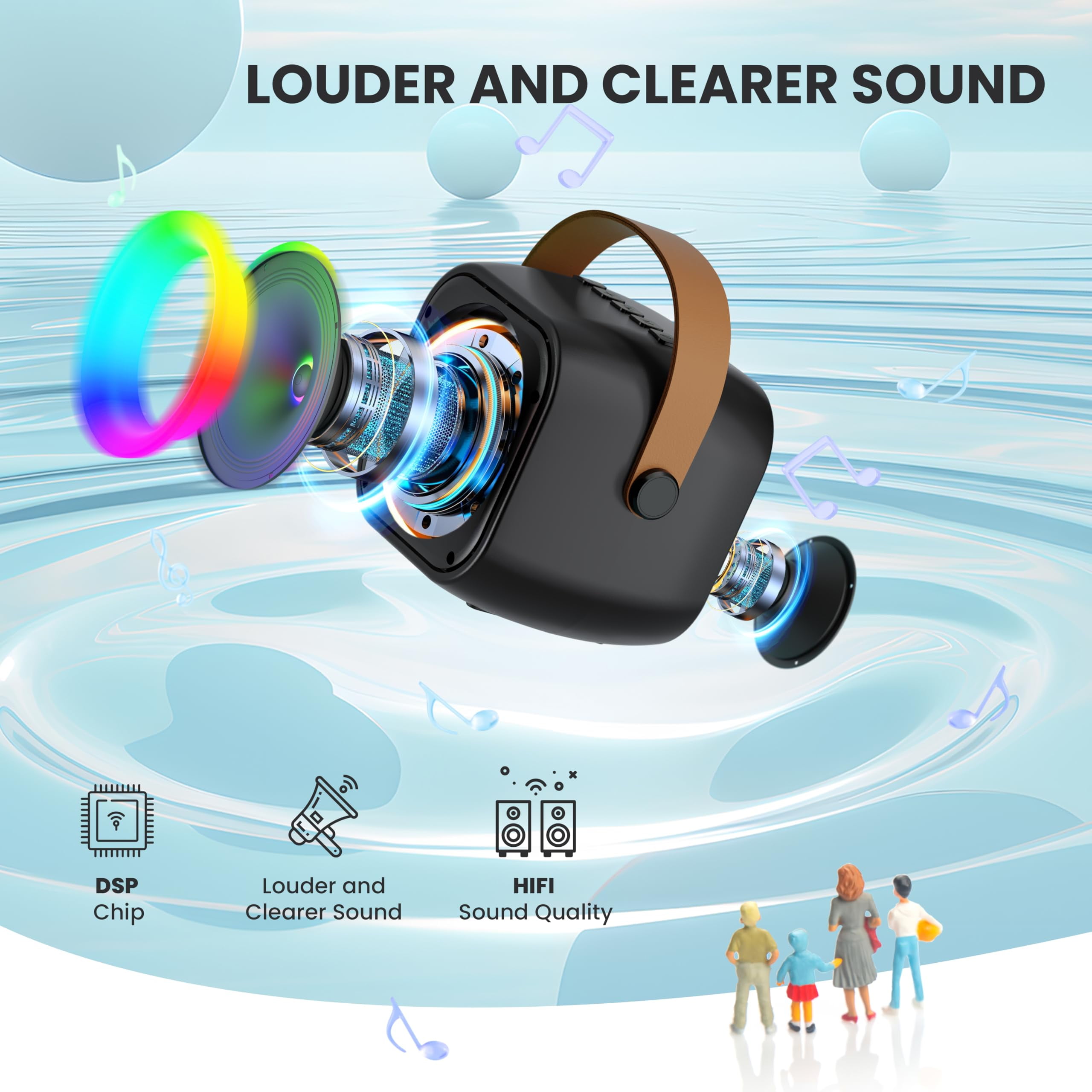 Nobie Vivid Karaoke Machine, Portable Bluetooth Speaker with Wireless Karaoke Microphones for Kids