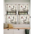 thumbnail image 2 of Rustic Farmhouse Short Blackout Curtains 24 Inch Long Brocade Pattern White Chicken Rod Pocket Kitchen Curtains, 2 Panels Thermal Insulated Room Darkening Drapes for Bedroom, 42"W x 24"L, 2 of 5