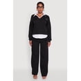 thumbnail image 3 of Women's Graphic Detail Layered Look Shirt Collar Sweatshirt, 3 of 5