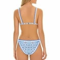 thumbnail image 3 of Trajes de baño Amzcrzy Tankini para mujer, trajes de baño, trajes de baño Bikini Traje de baño dividido de moda para mujer Traje de baño deportivo ajustado de cintura alta para surf Azul claro, M, 3 of 7