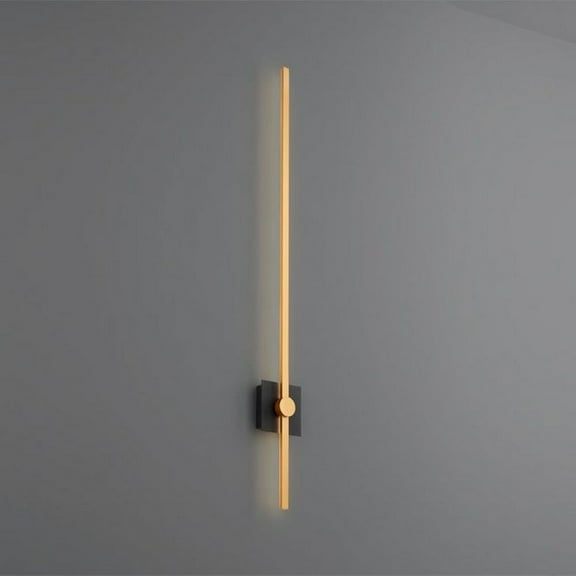 47.75 inch 24.8W 1 Led Wall Sconce-Black/Industrial Brass Finish Bailey Street Home 766-Bel-4591297