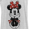thumbnail image 2 of Women's Mickey & Friends Sitting Minnie Sketch  Racerback Tank Top White Heather Large, 2 of 4
