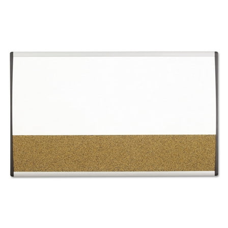 Quartet Magnetic Dry-Erase/Cork Board, 18" x 30", White Surface, Silver Aluminum Frame