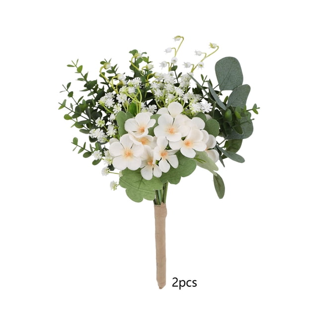 Ramos de flores artificiales, paquete de 2, arreglos florales artificiales, decoración rústica para bodas, piezas decorativas, accesorios para fotos, flores de plástico para el hogar, centros de