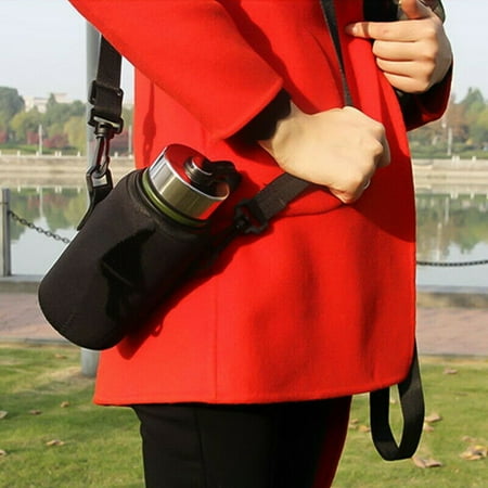 

Beechoice Outdoor Portable Diving Cloth Glass Water Bottle Cooler Sleeve Insulator Bottle Cover Holder Carrier with Shoulder Strap