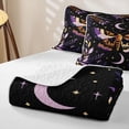 thumbnail image 4 of Homewish Bohemian Moths Twin Quilt Set,Purple Moon Plants Twin Coverlet Set,2 Pieces, 4 of 7