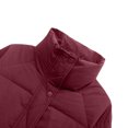 thumbnail image 6 of clear 50% off Usmixi 2023 Winter Womens Puffer Coat Womens Cotton Down Jacket Trendy Stand Neck Drawstring Zipper up Puffer Coat Winter Thickeded Padded Long Sleeve Outerwear with Pocket Up to 65% off, 6 of 6