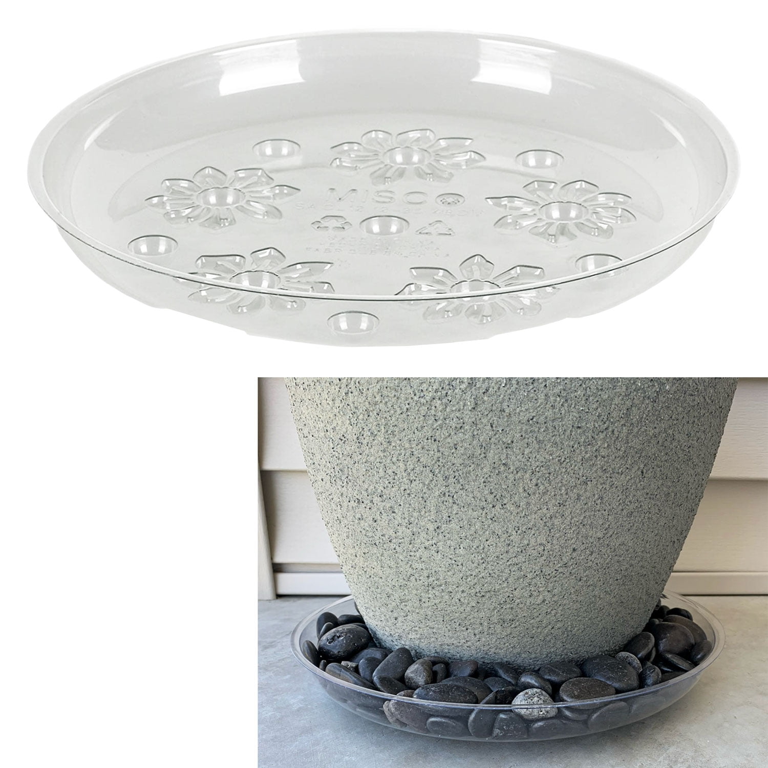 12*PLASTIC ROUND PLANT FLOWER POT BASE SAUCER PLATE WATER DRIP TRAY PLANTER TRAY 