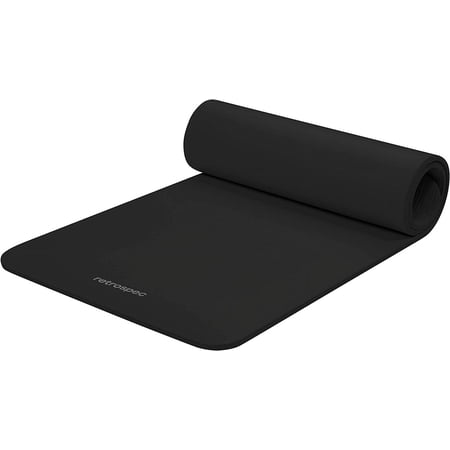 Retrospec Solana Yoga Mat 1/2" Thick w/Nylon Strap for Men & Women - Non Slip Exercise Mat for Yoga, Pilates, Stretching, Floor & Fitness Workouts