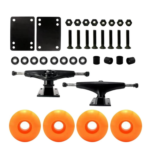 jinwen Accessoires Professionnels pour Planches à Roulettes Roues de Longboard Coussinets Rehausseur Entretoises Extérieur Roues Orange