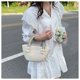 thumbnail image 3 of Xiao Hua Bolso de hombro tejido para mujer, bolso de mano y neceser, elegante bolso de playa de verano, 17 x 9 x 15 cm (multicolor)., 3 of 5